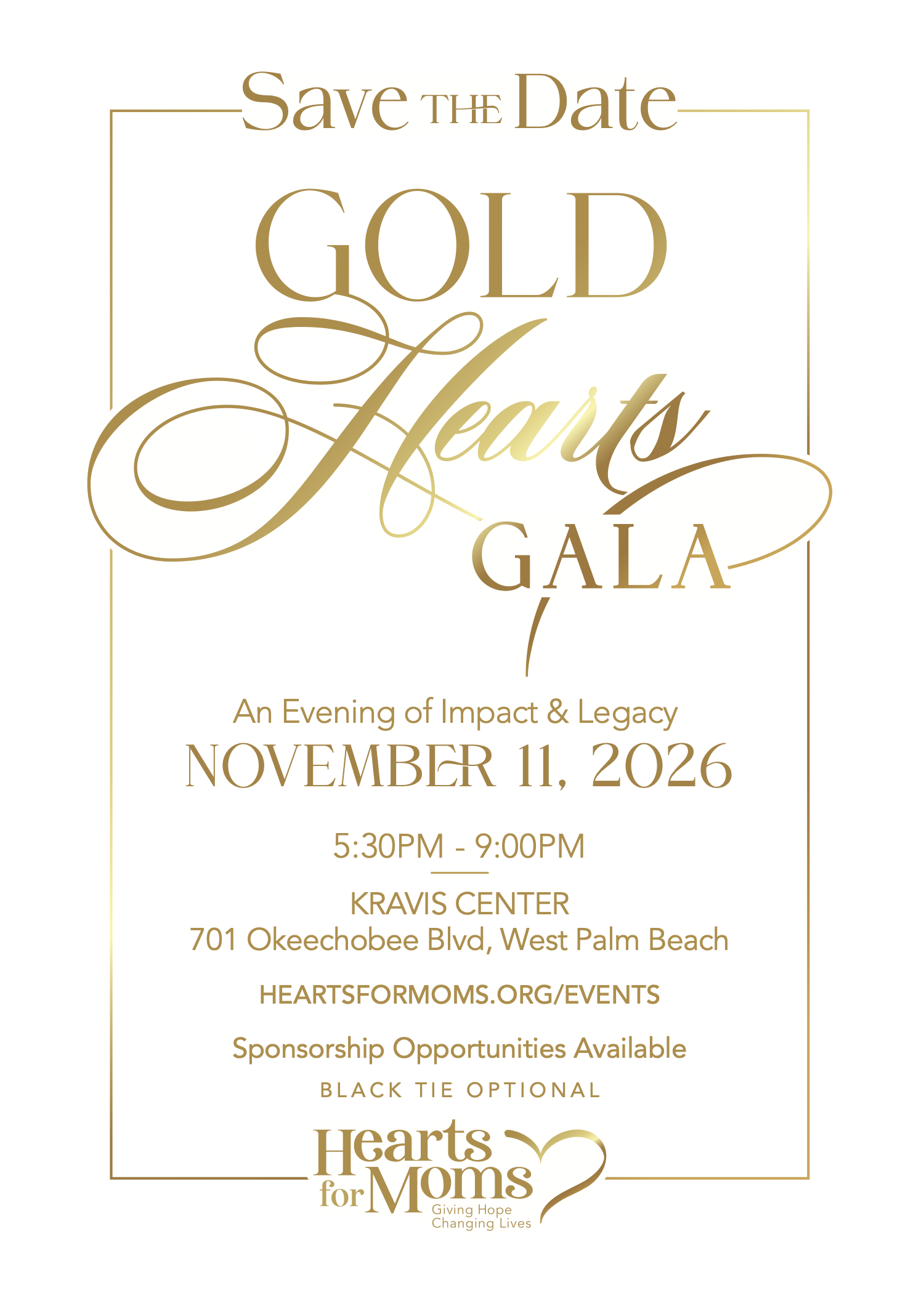 Gold Hearts Gala Invite