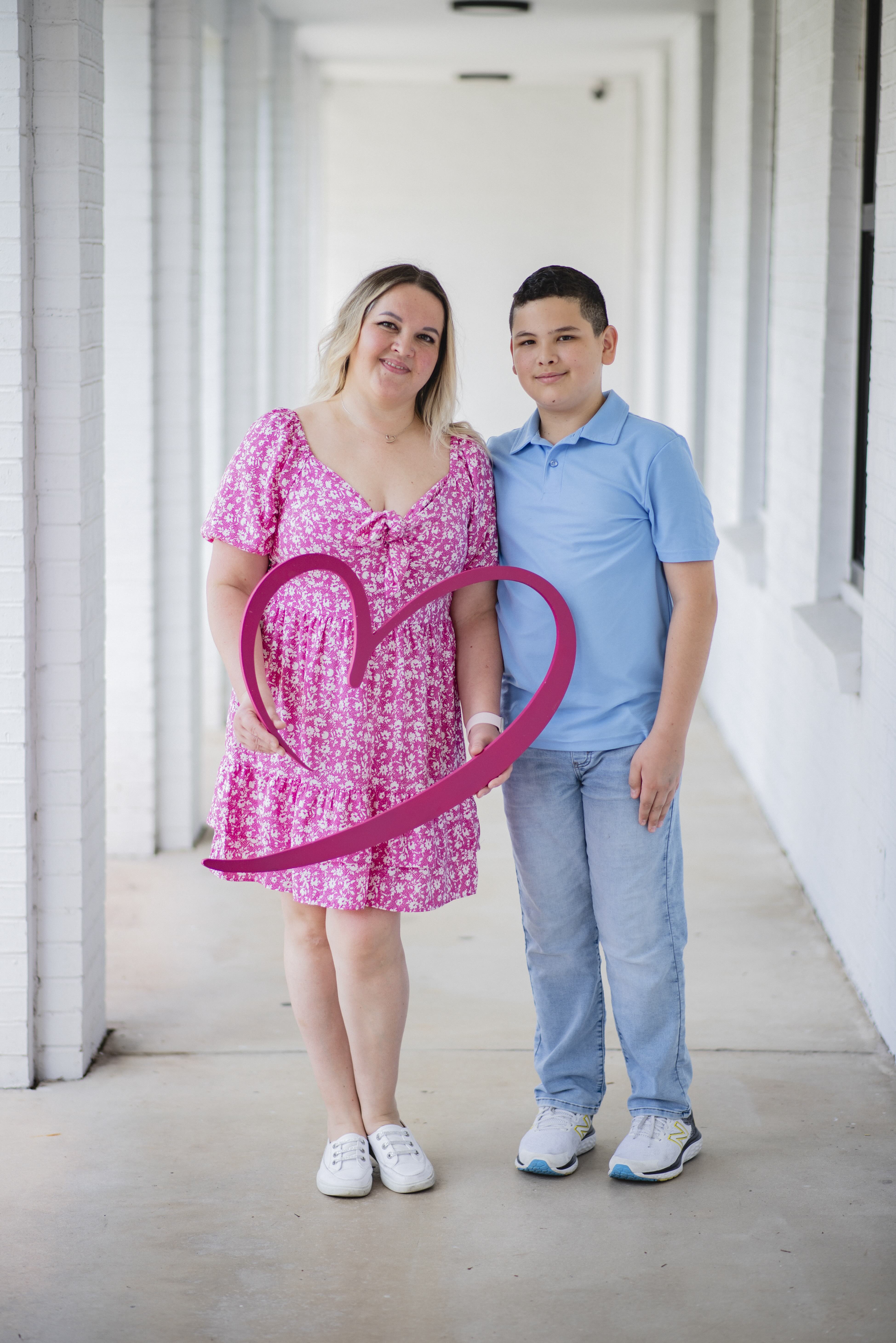 Mother and son with heart