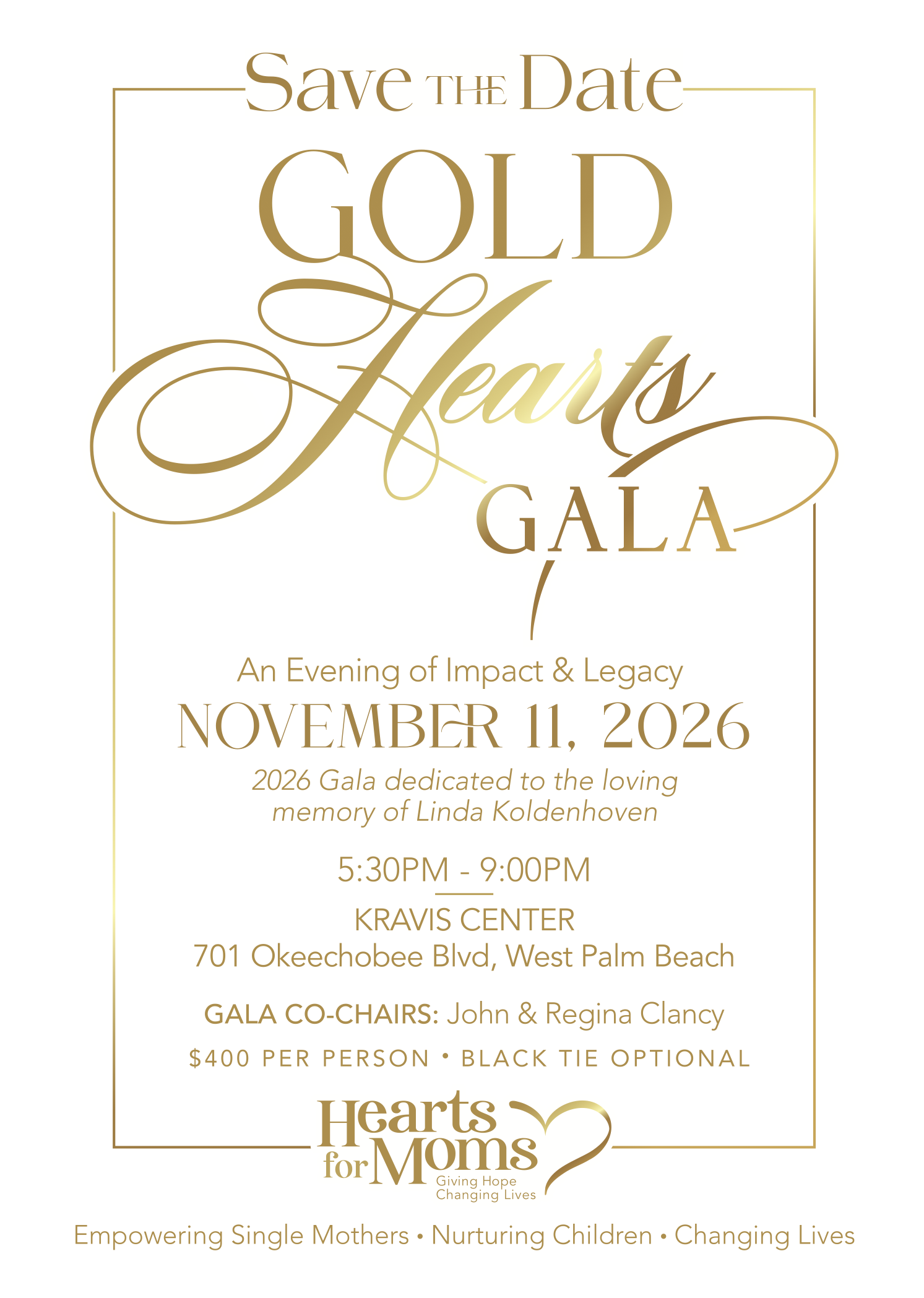 Gold Hearts Gala Invite