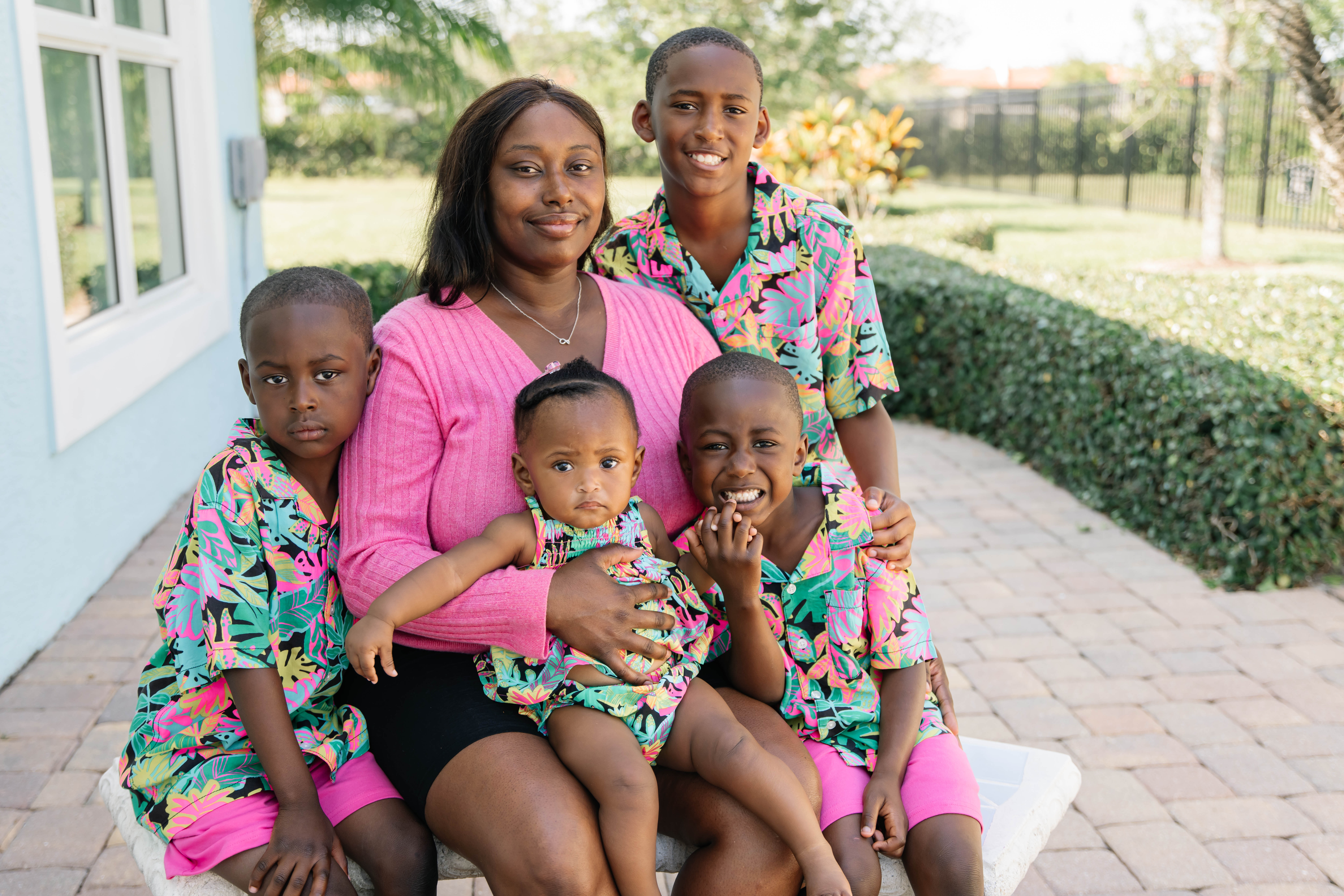 Mom with her four children